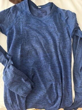 lululemon athletica Blue Heather Long Sleeve Crew